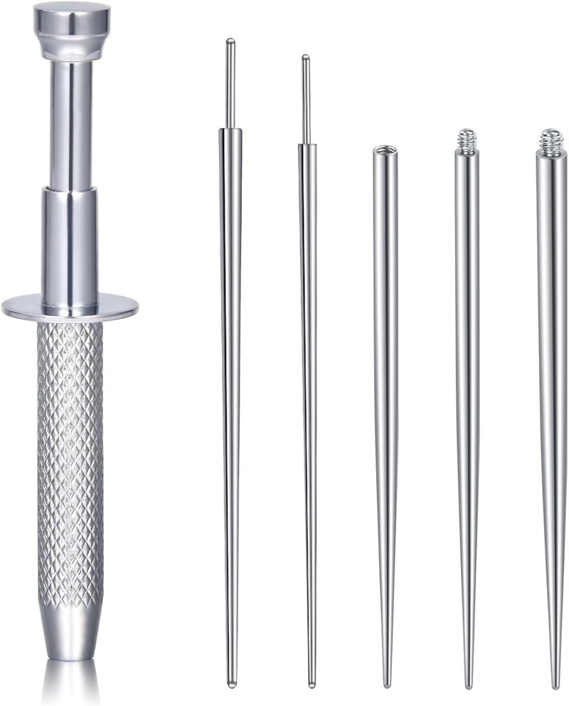D.Bella 16G 18G Piercing Taper Ball Grabber Stainless Steel Flat Back Earring Applicator Tool Threadless Insertion Pin for Tragus Cartilage Helix Lip Piercing Jewelry Body Piercing Stretching Kit - Image 1